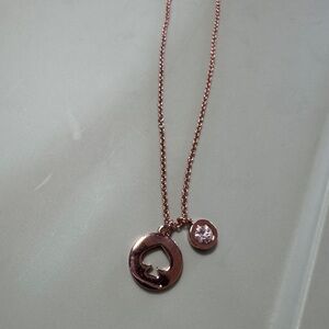 Kate Spade New York "Spot The Spade" rose gold charm necklace